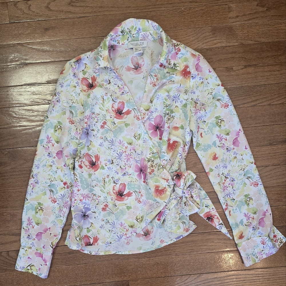 Rachel Zoe Floral Wrap Blouse